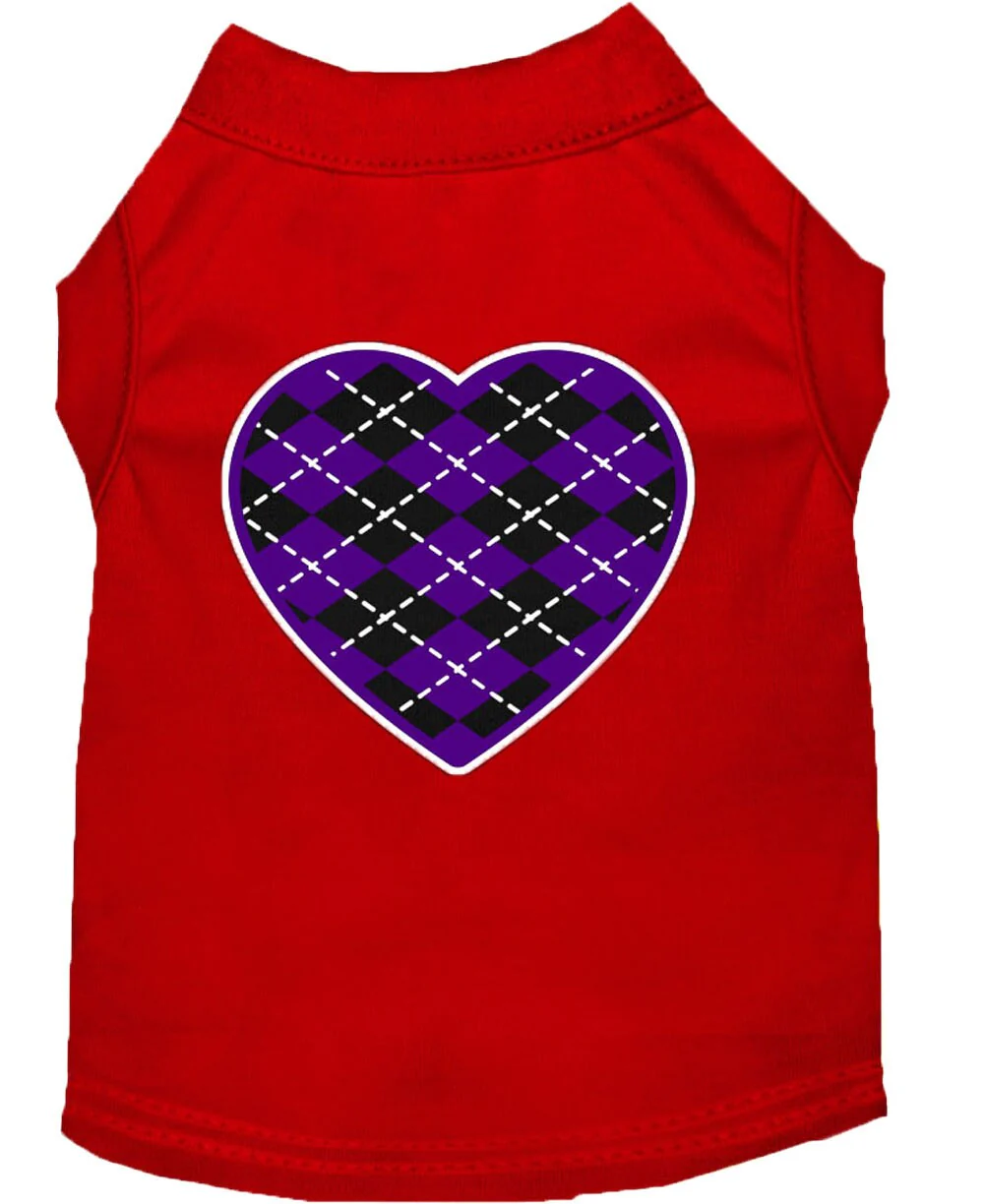 Pet Shirt "Argyle Heart Purple" - Image 4