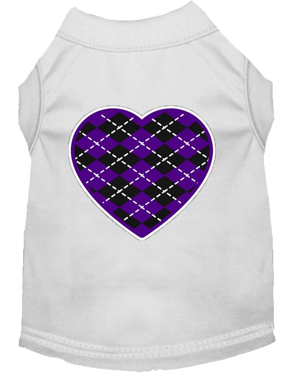 Pet Shirt "Argyle Heart Purple" - Image 5