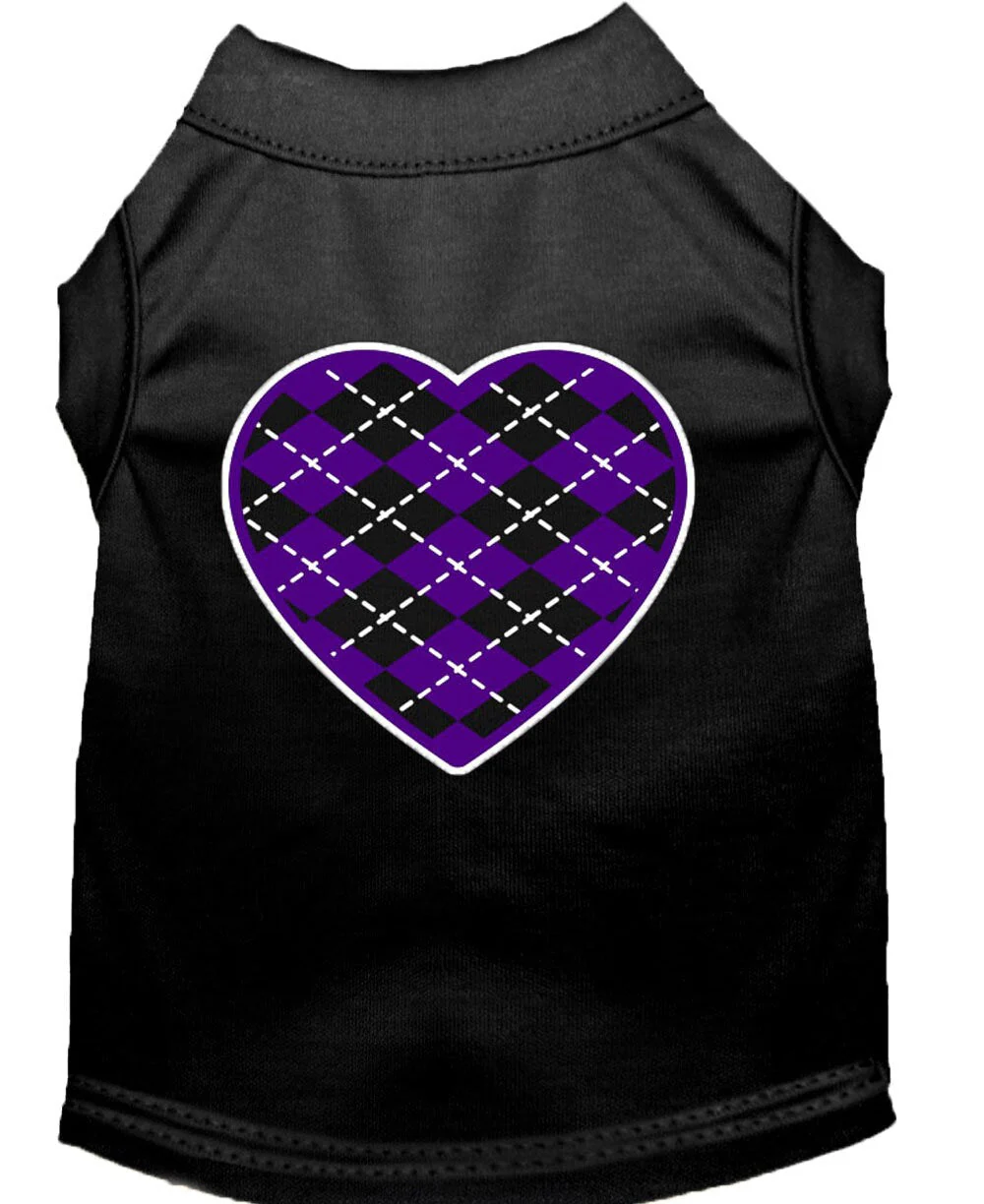 Pet Shirt "Argyle Heart Purple" - Image 6