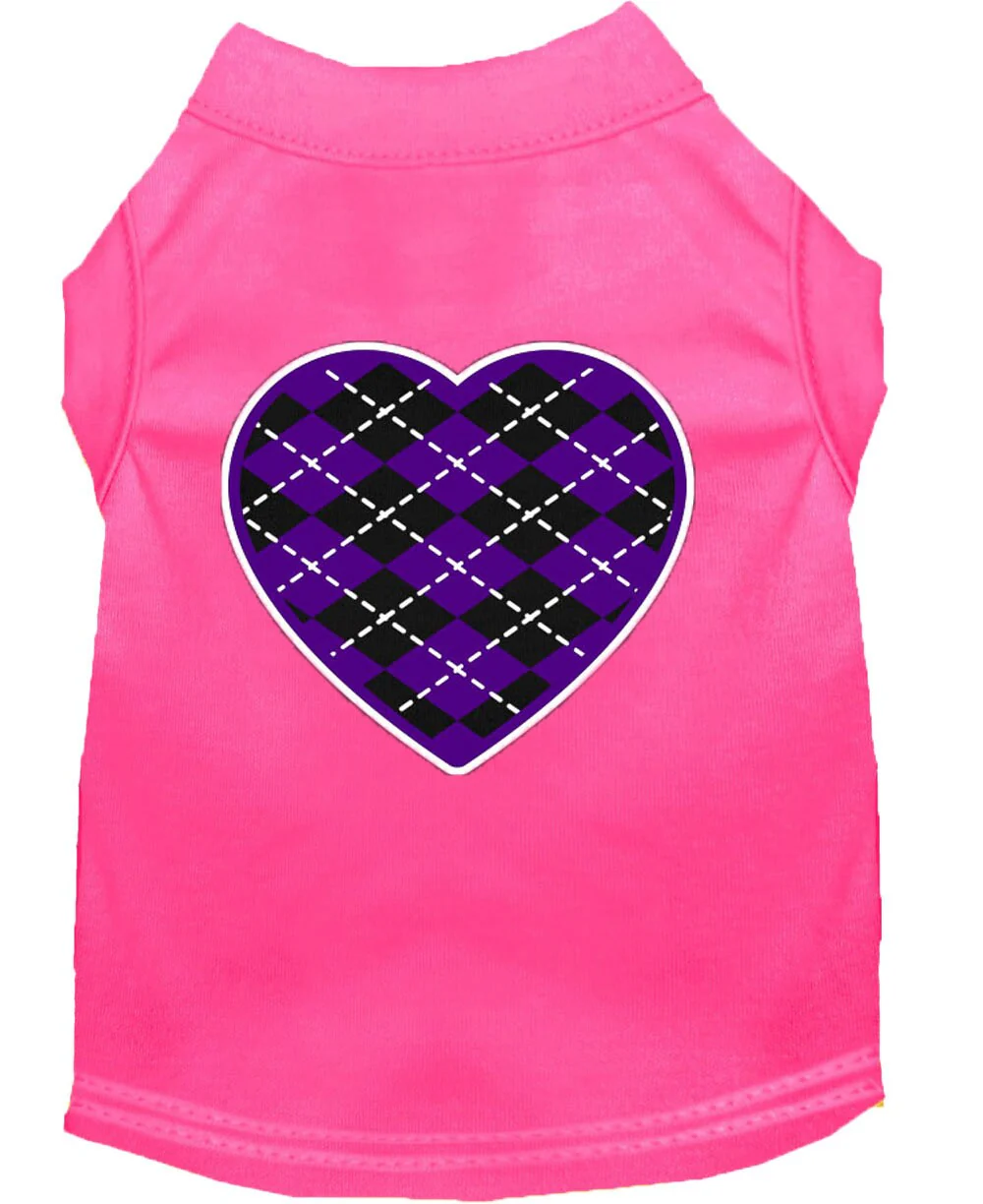 Pet Shirt "Argyle Heart Purple" - Image 7