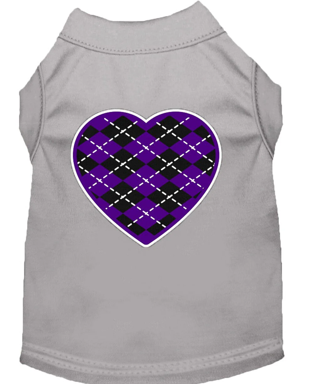 Pet Shirt "Argyle Heart Purple" - Image 8