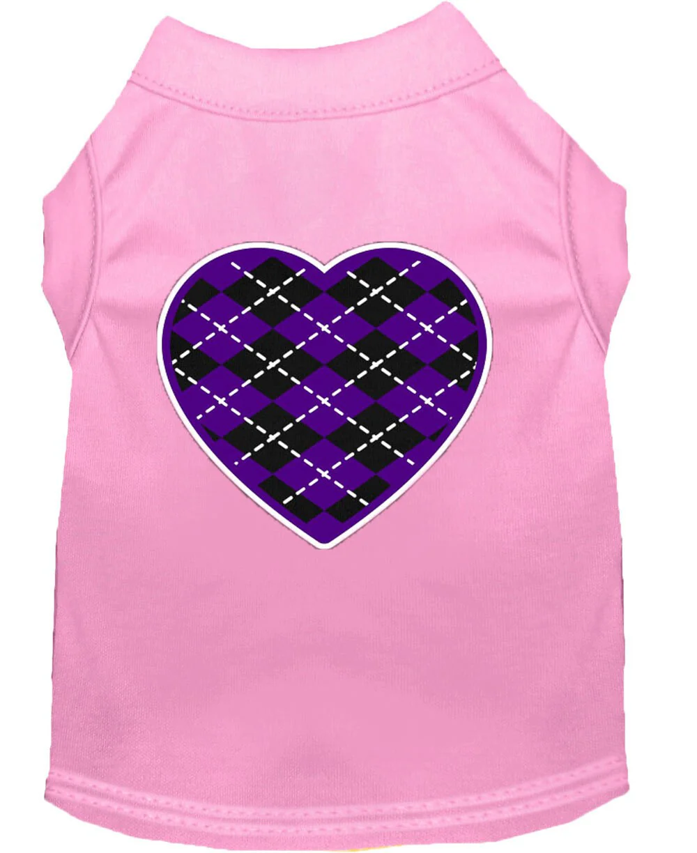 Pet Shirt "Argyle Heart Purple" - Image 9