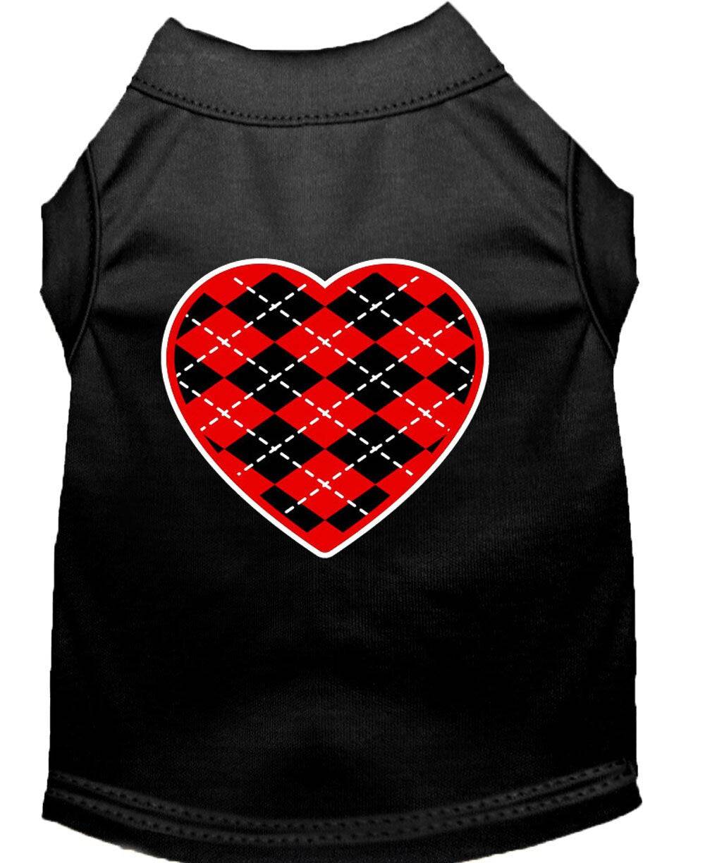 Pet Shirt "Argyle Heart Red" - Image 3