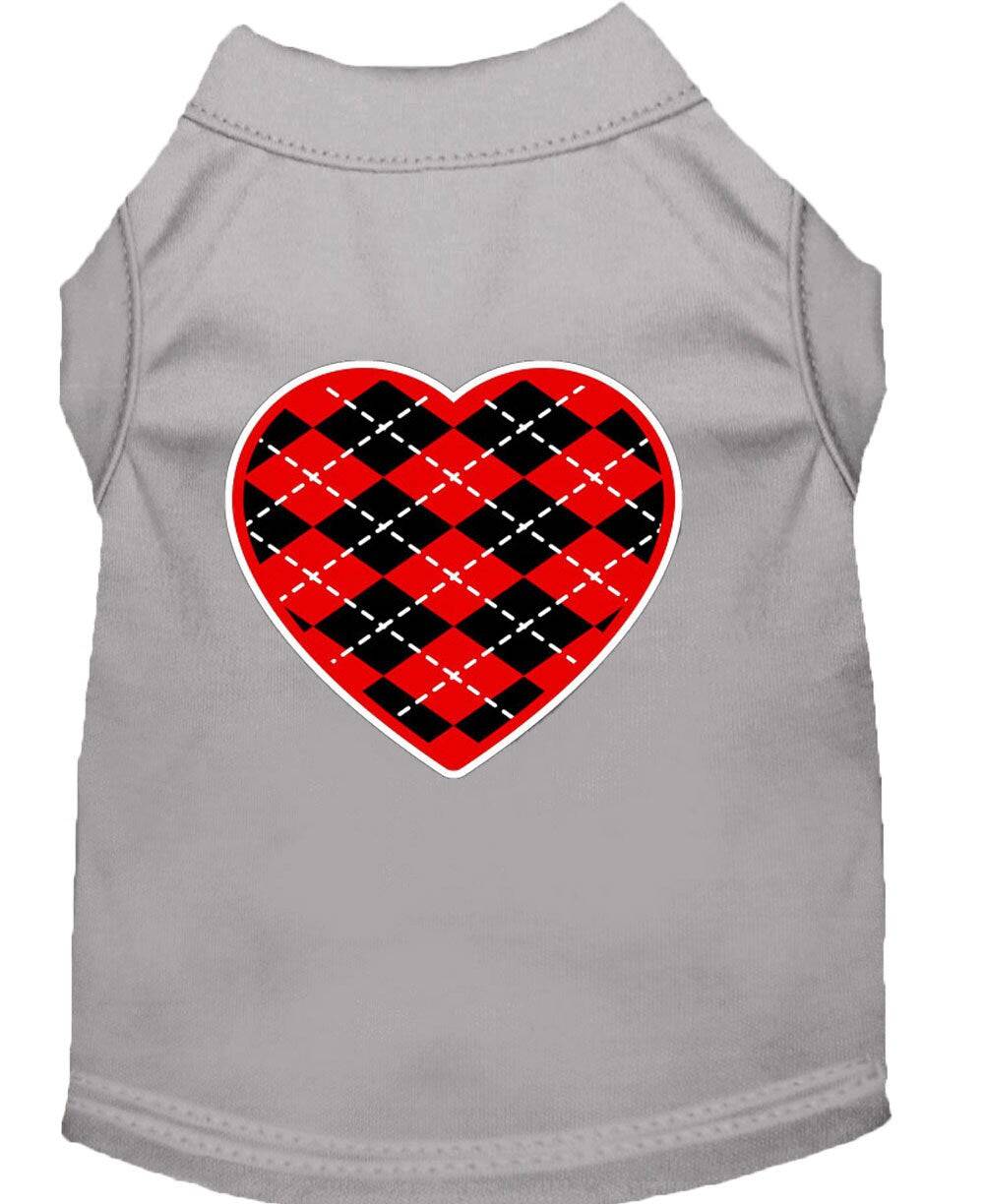 Pet Shirt "Argyle Heart Red" - Image 4