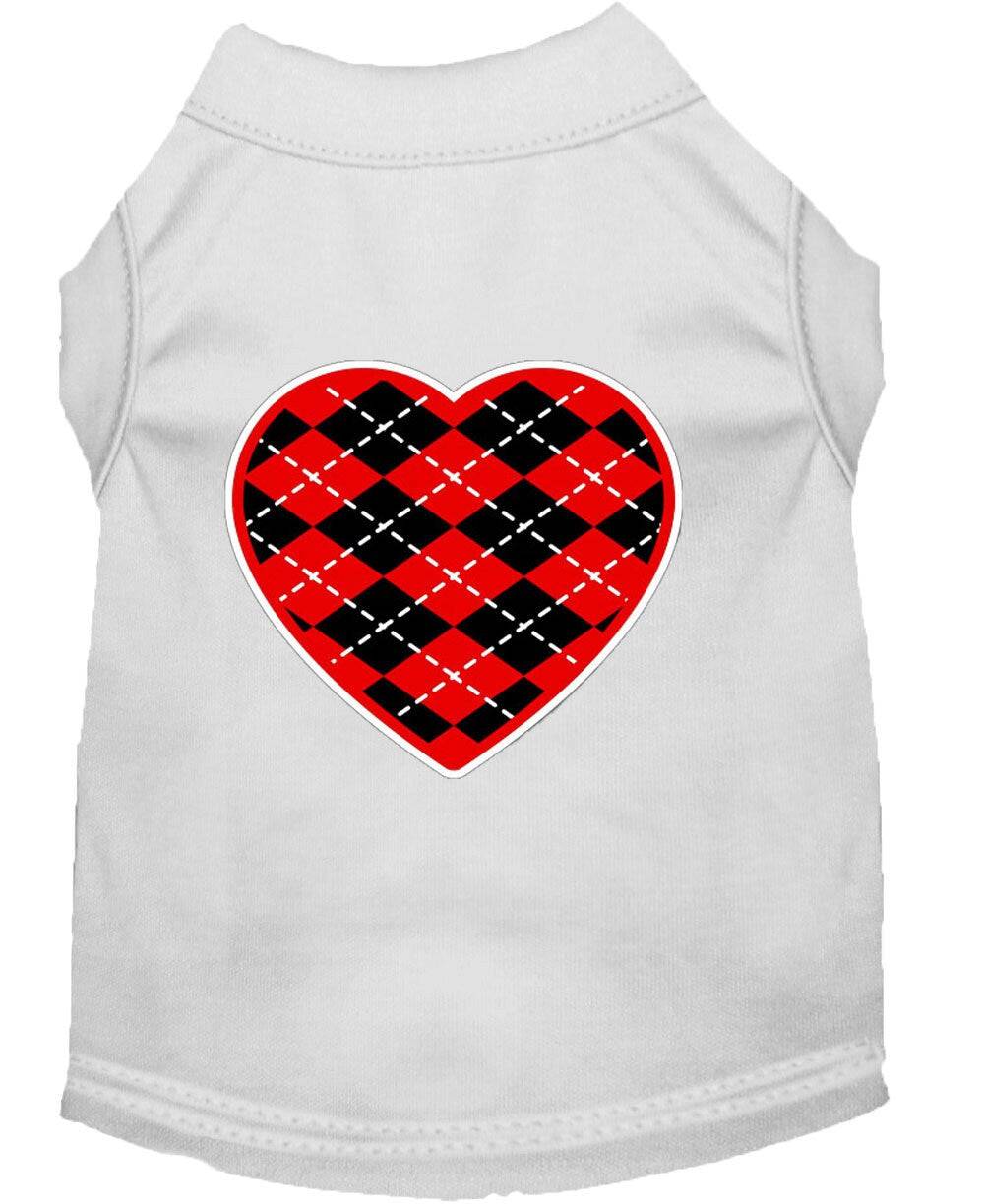 Pet Shirt "Argyle Heart Red" - Image 6