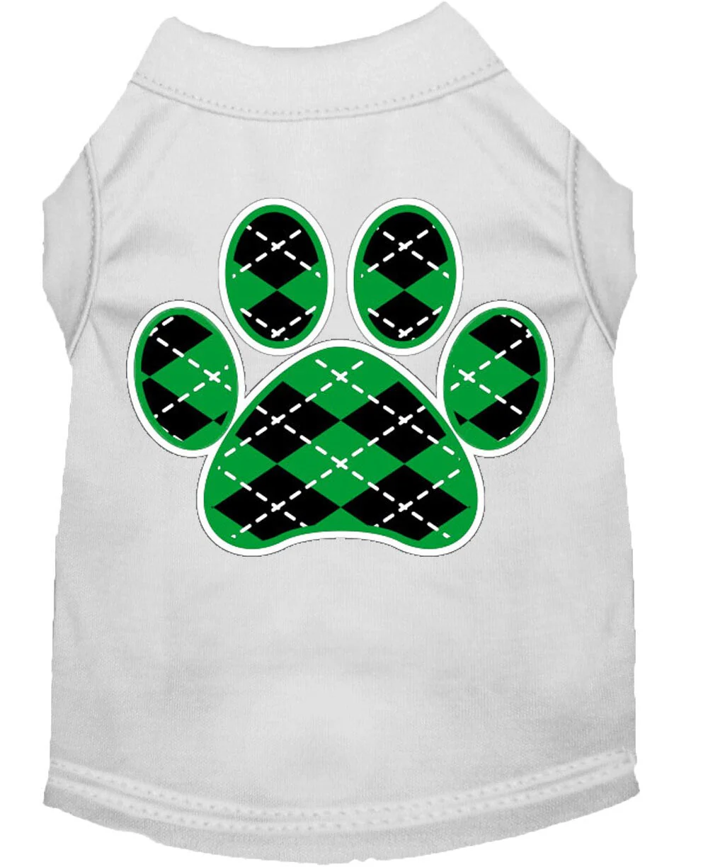 Pet Shirt "Argyle Paw Emerald Green" - Image 3