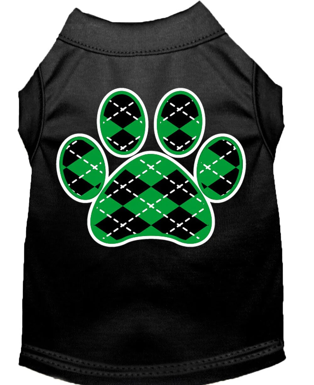 Pet Shirt "Argyle Paw Emerald Green" - Image 4