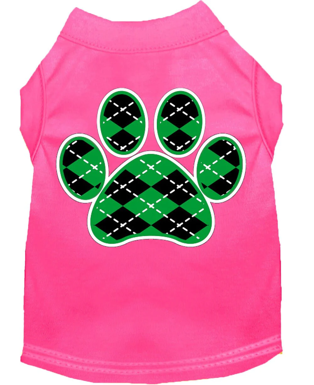 Pet Shirt "Argyle Paw Emerald Green" - Image 5