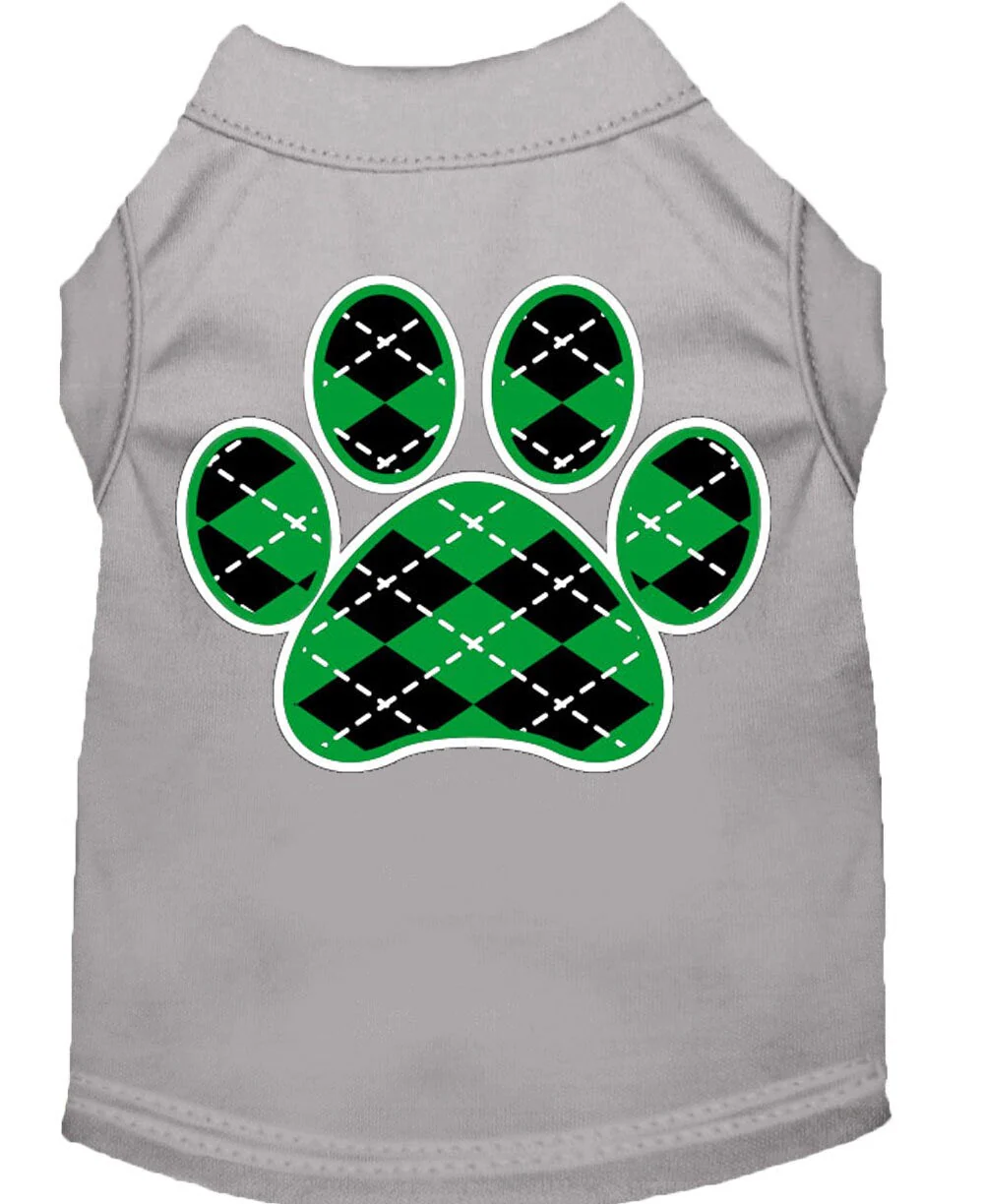 Pet Shirt "Argyle Paw Emerald Green" - Image 6