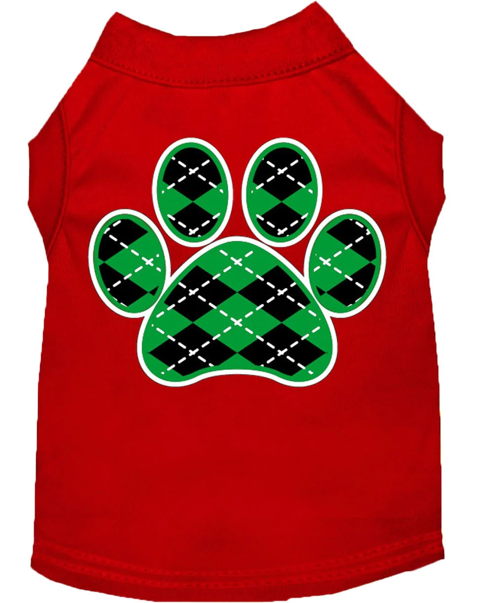 Pet Shirt "Argyle Paw Emerald Green" - Image 8