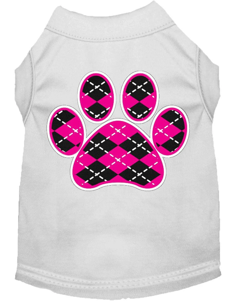 Pet Shirt "Argyle Paw Pink" - Image 3