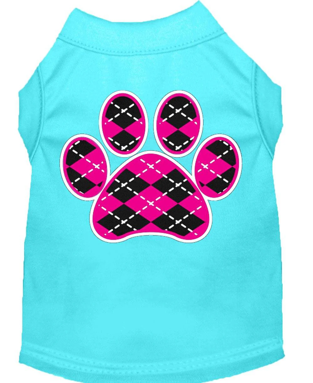 Pet Shirt "Argyle Paw Pink" - Image 4