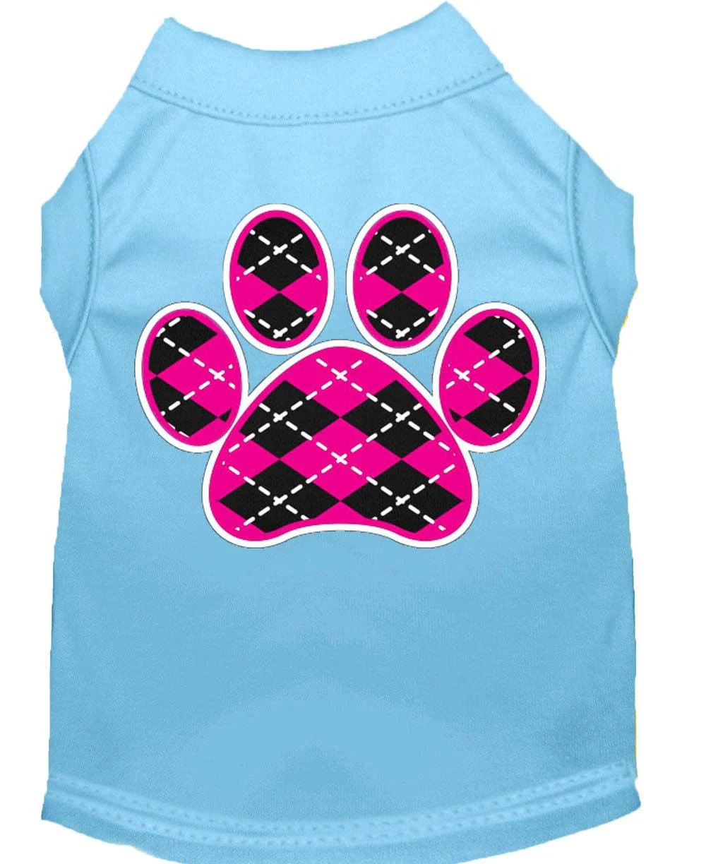 Pet Shirt "Argyle Paw Pink" - Image 5