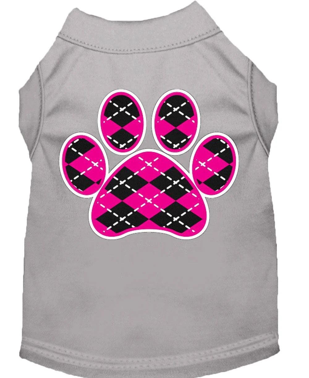 Pet Shirt "Argyle Paw Pink" - Image 7