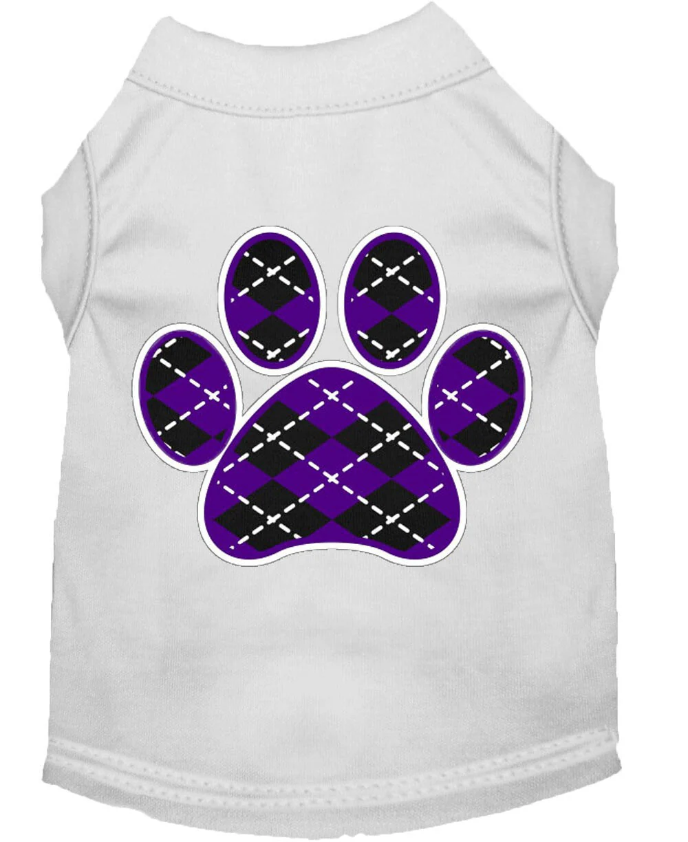 Pet Shirt "Argyle Paw Purple" - Image 10