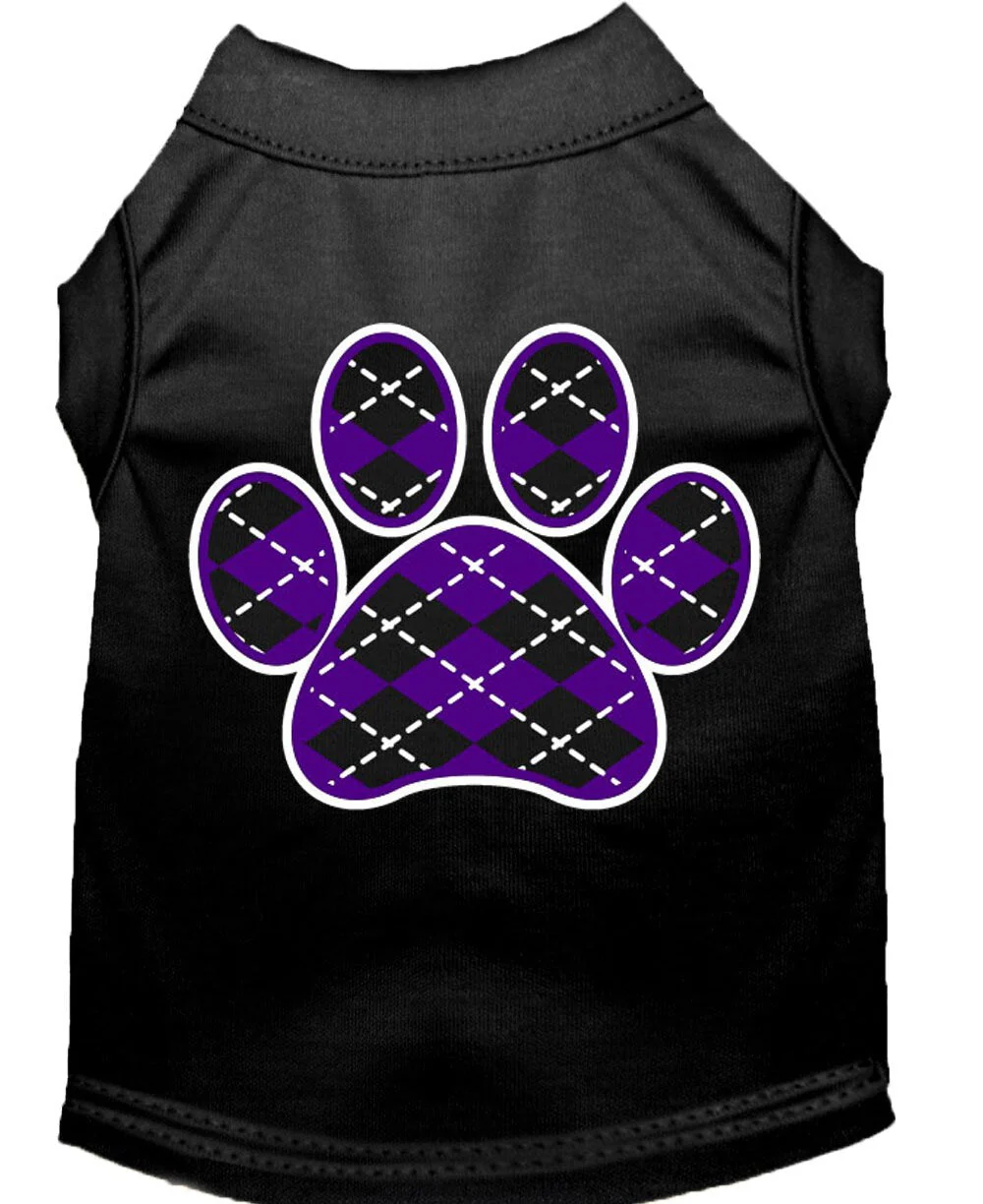 Pet Shirt "Argyle Paw Purple" - Image 4