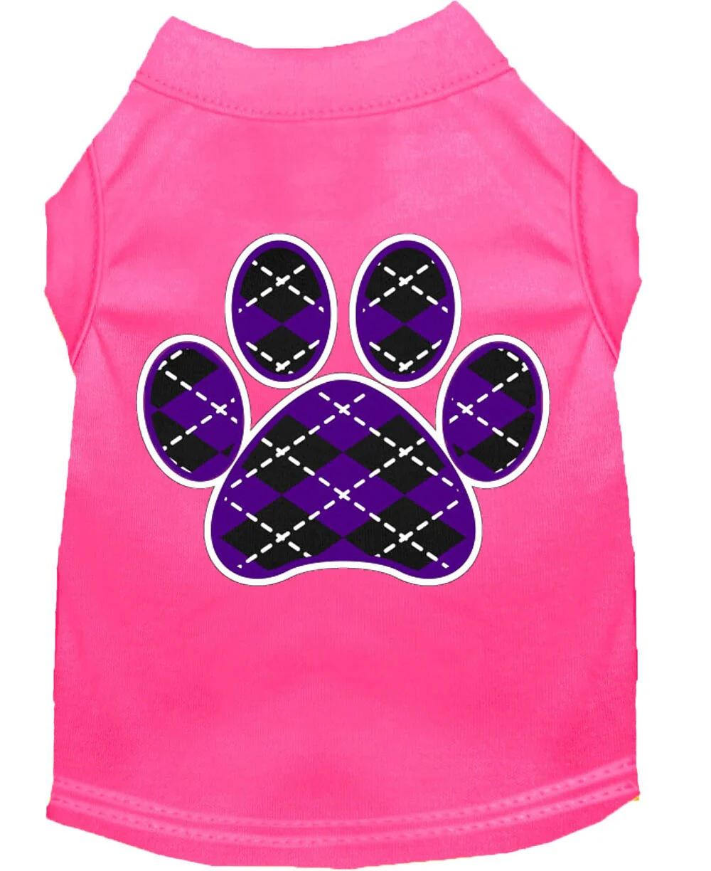 Pet Shirt "Argyle Paw Purple" - Image 5