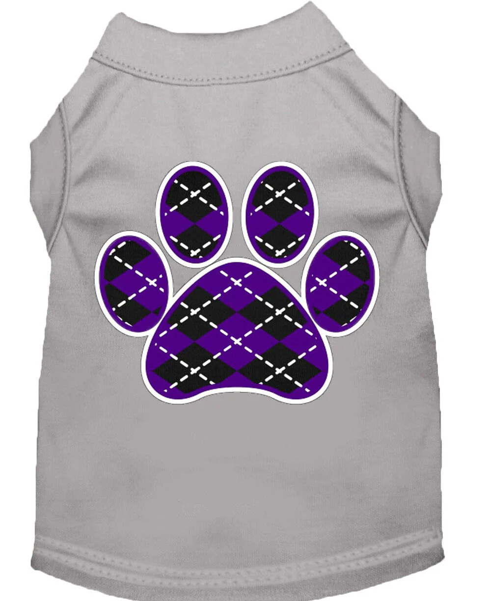 Pet Shirt "Argyle Paw Purple" - Image 6