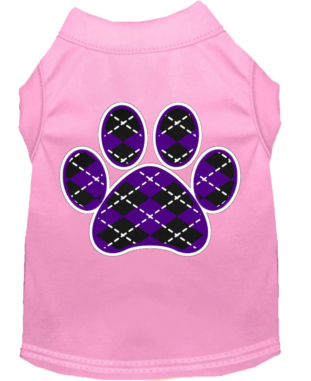 Pet Shirt "Argyle Paw Purple" - Image 7