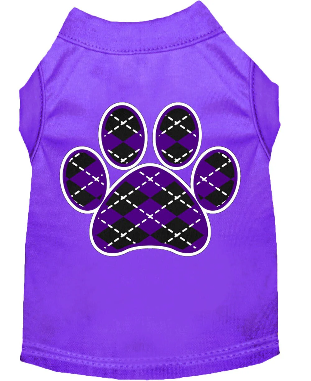 Pet Shirt "Argyle Paw Purple" - Image 8