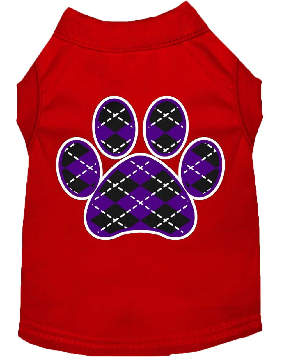 Pet Shirt "Argyle Paw Purple" - Image 9