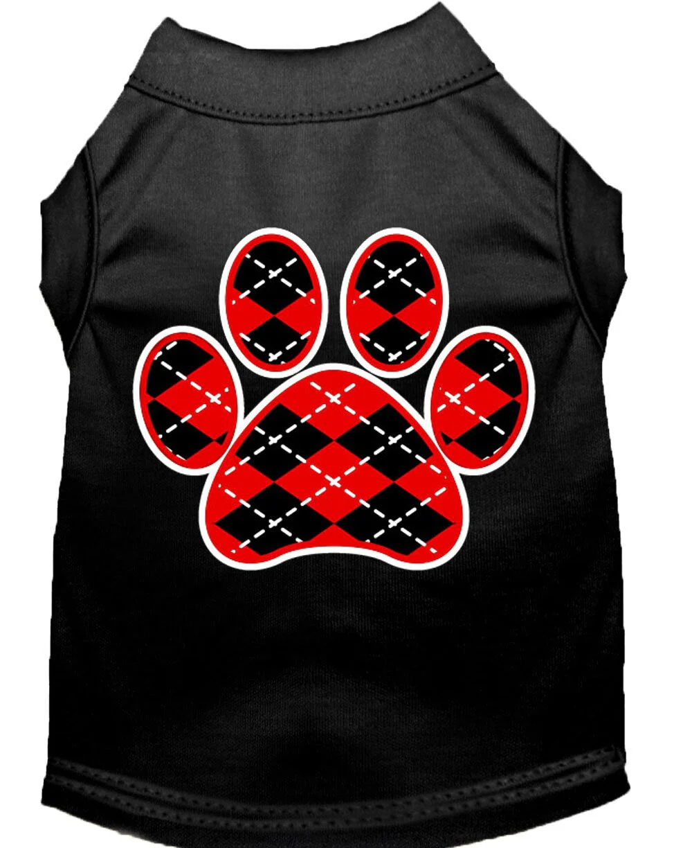 Pet Shirt "Argyle Paw Red" - Image 3