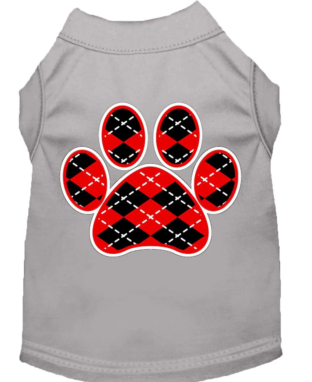 Pet Shirt "Argyle Paw Red" - Image 4