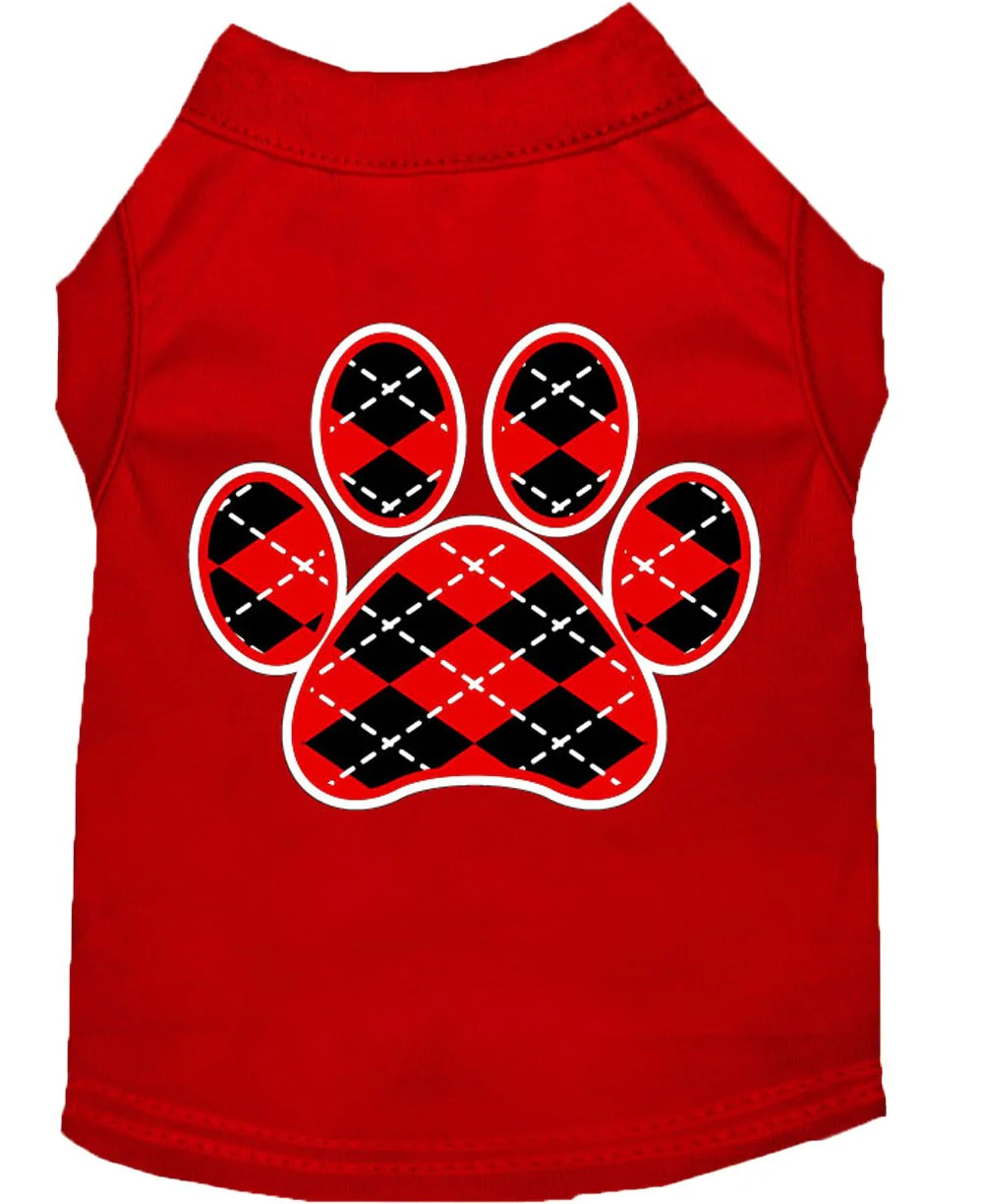 Pet Shirt "Argyle Paw Red" - Image 5