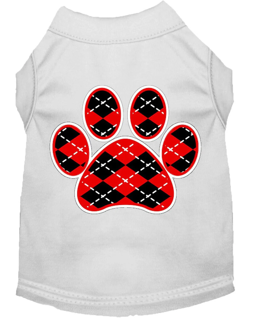 Pet Shirt "Argyle Paw Red" - Image 6