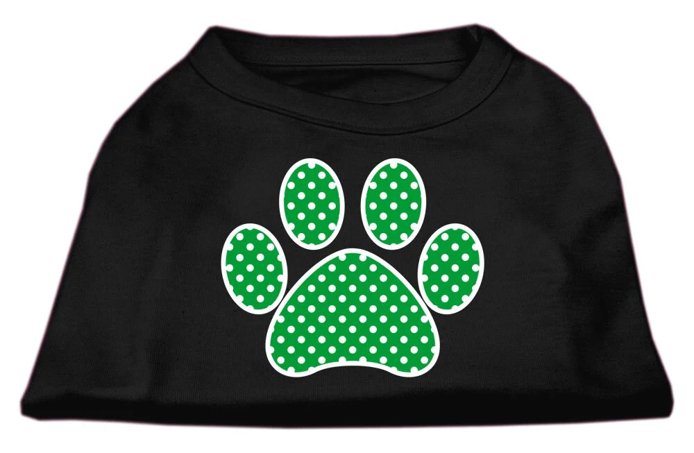 Pet Shirt "Swiss Dot Green Paw" - Image 2