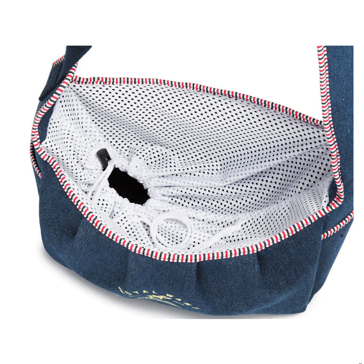 Pet Shoulder Carrier Denim Breathable Adjustable Strap - Image 4