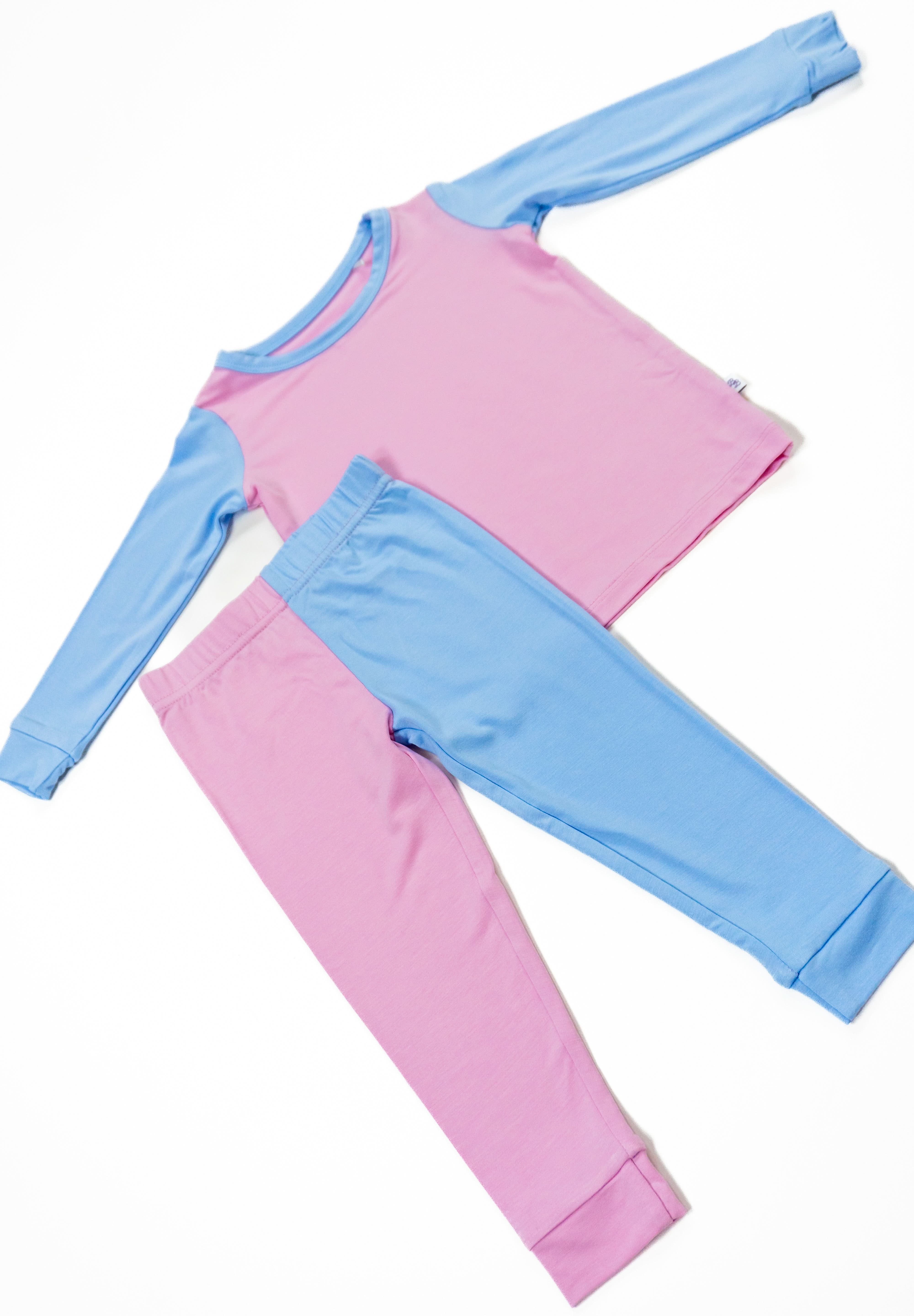 Petal / Sky Colorblock | Long Sleeve Pajamas - Image 2