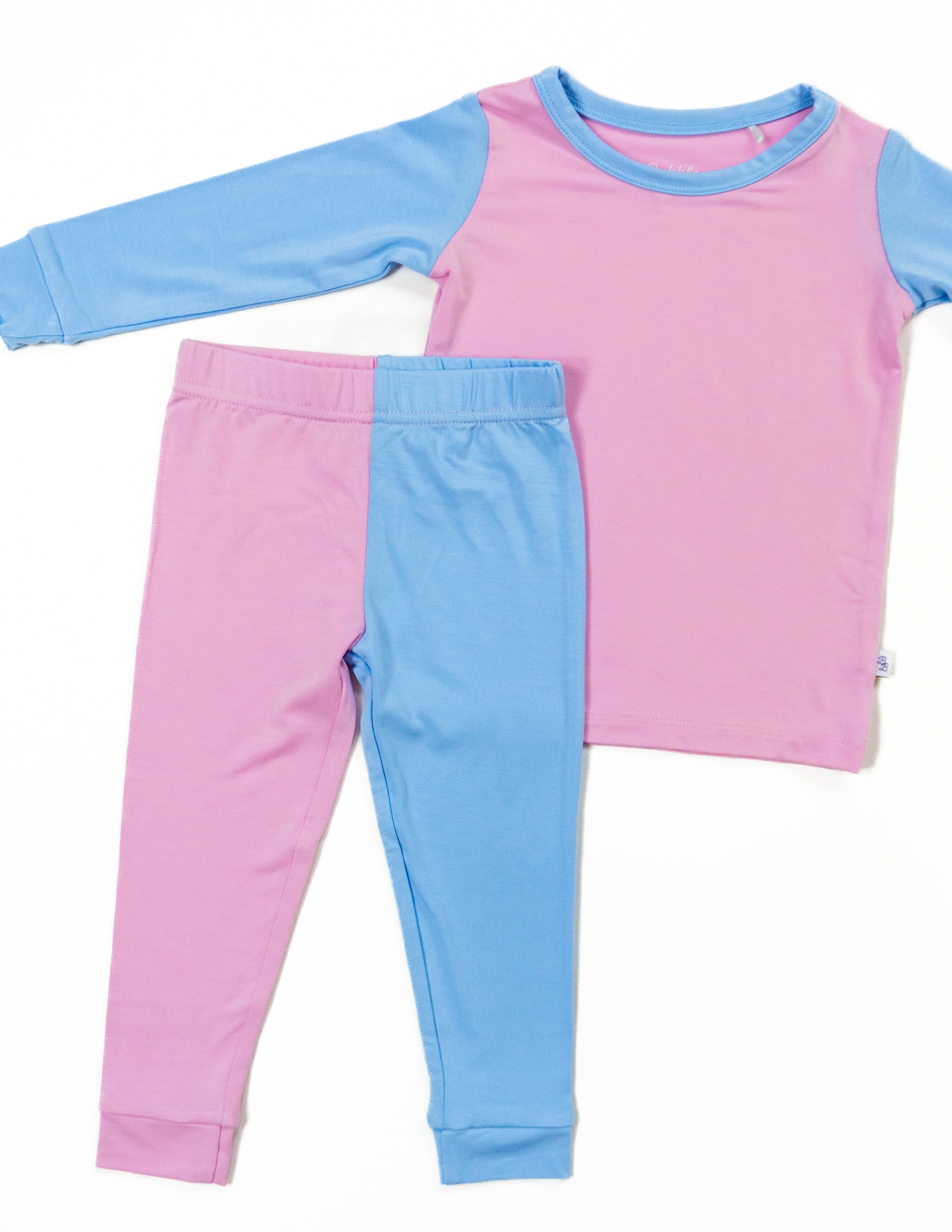 Petal / Sky Colorblock | Long Sleeve Pajamas - Image 3