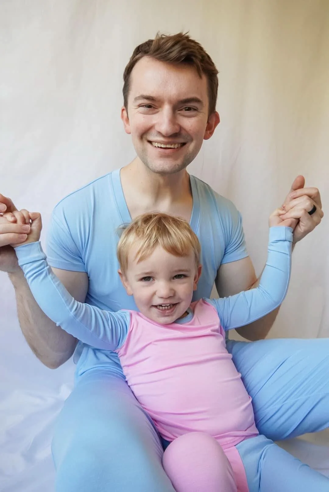 Petal / Sky Colorblock | Long Sleeve Pajamas - Image 4