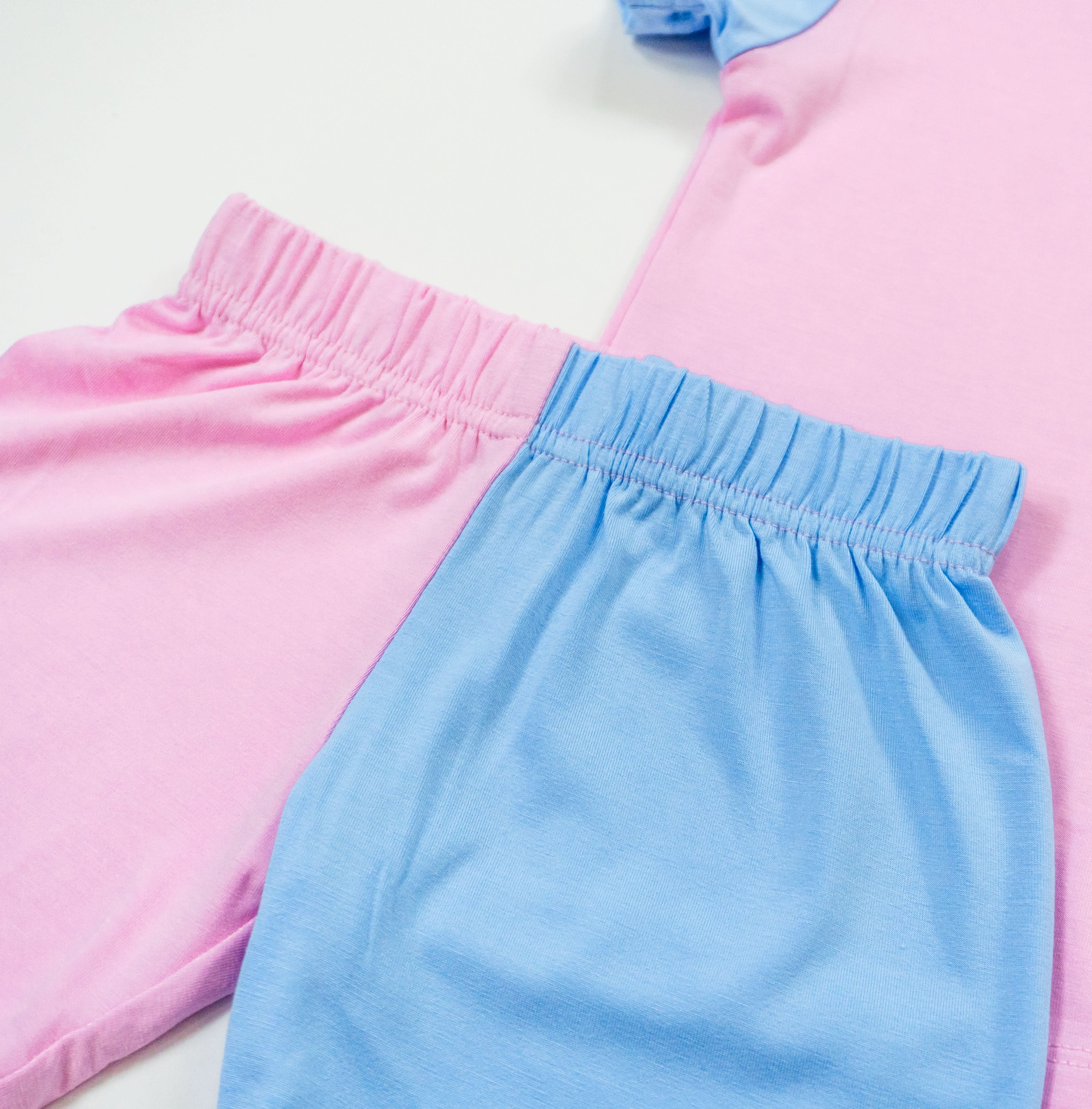 Petal / Sky Colorblock | Short Sleeve Pajamas - Image 2