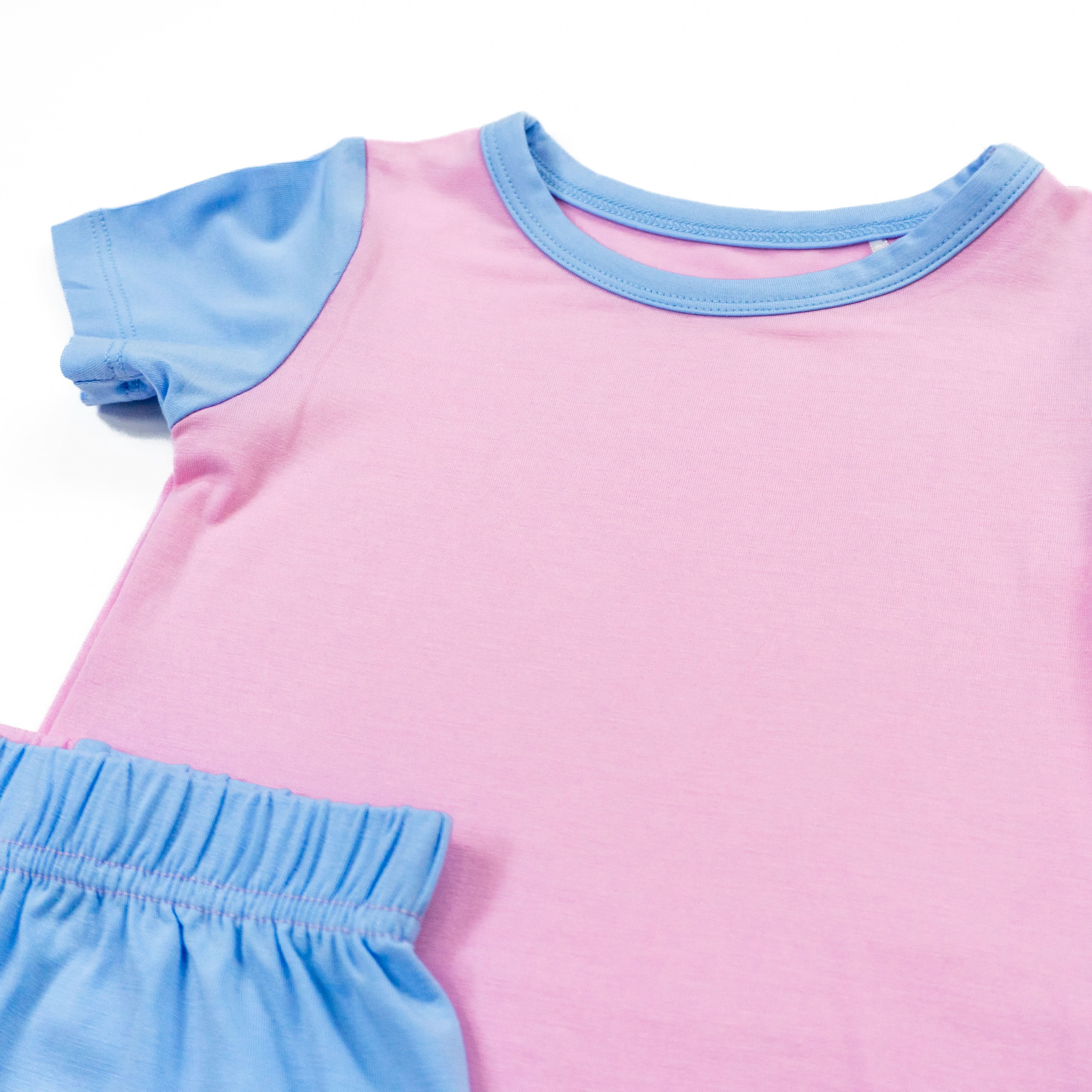 Petal / Sky Colorblock | Short Sleeve Pajamas - Image 3