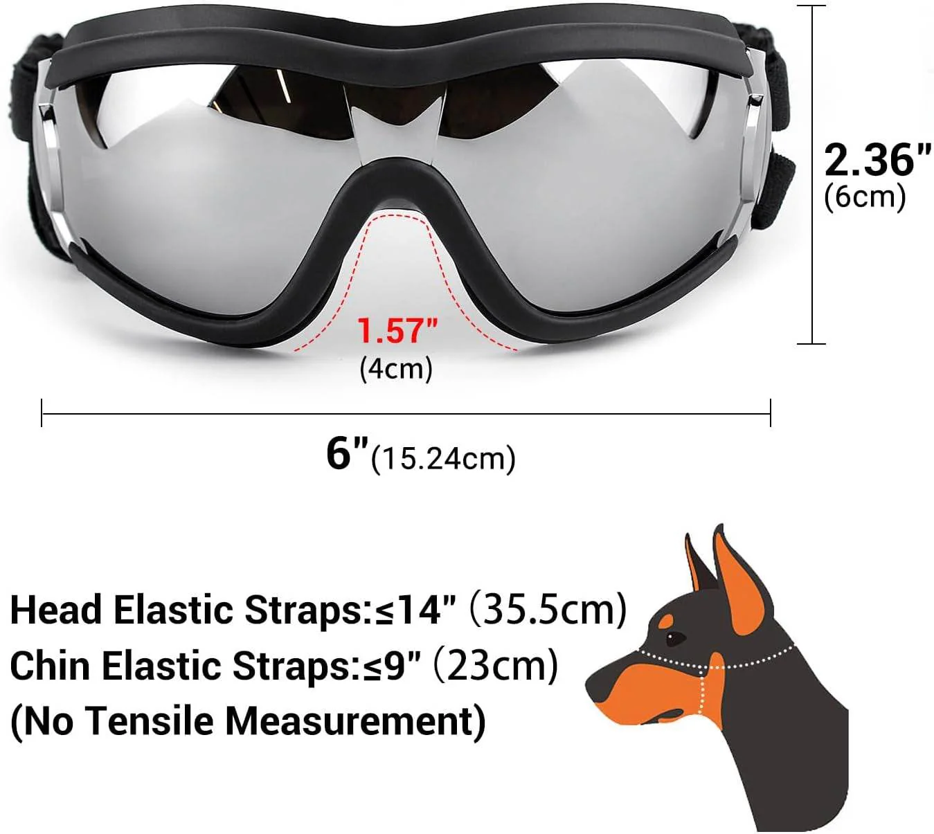 PETLESO Dog Goggles Large Breed, Large Dog Sunglasses Eye Protection for Dogs Windproof Goggles for Medium Large Dog Riding Biking Driving, Black - Image 5
