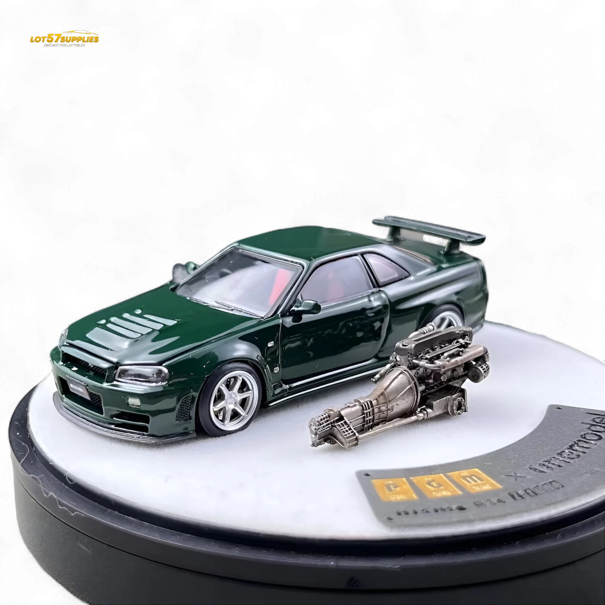 PGM Nissan GTR R34 Z-TUNE - British Green 1:64 Luxury Box 1:64 - Image 2