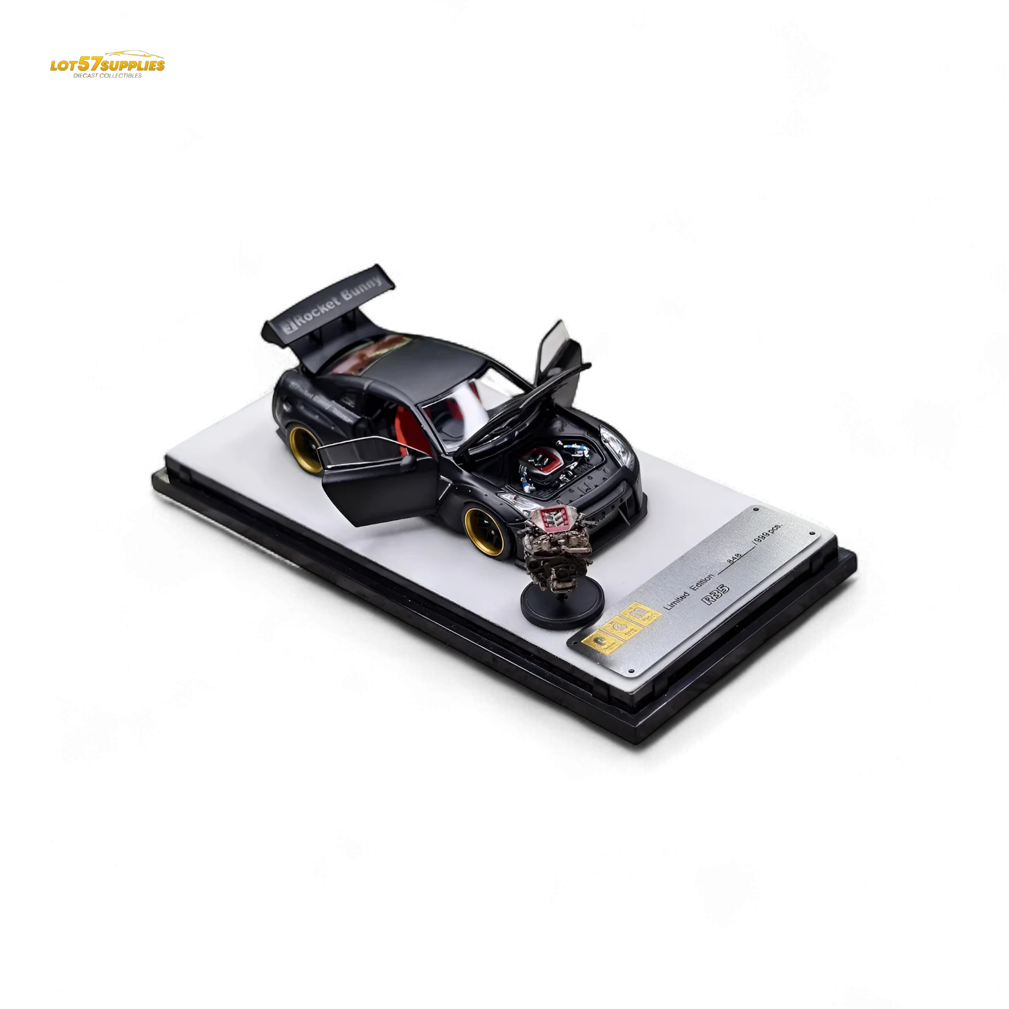PGM Rocket Bunny R35 Matte Black 1:64 - Image 2