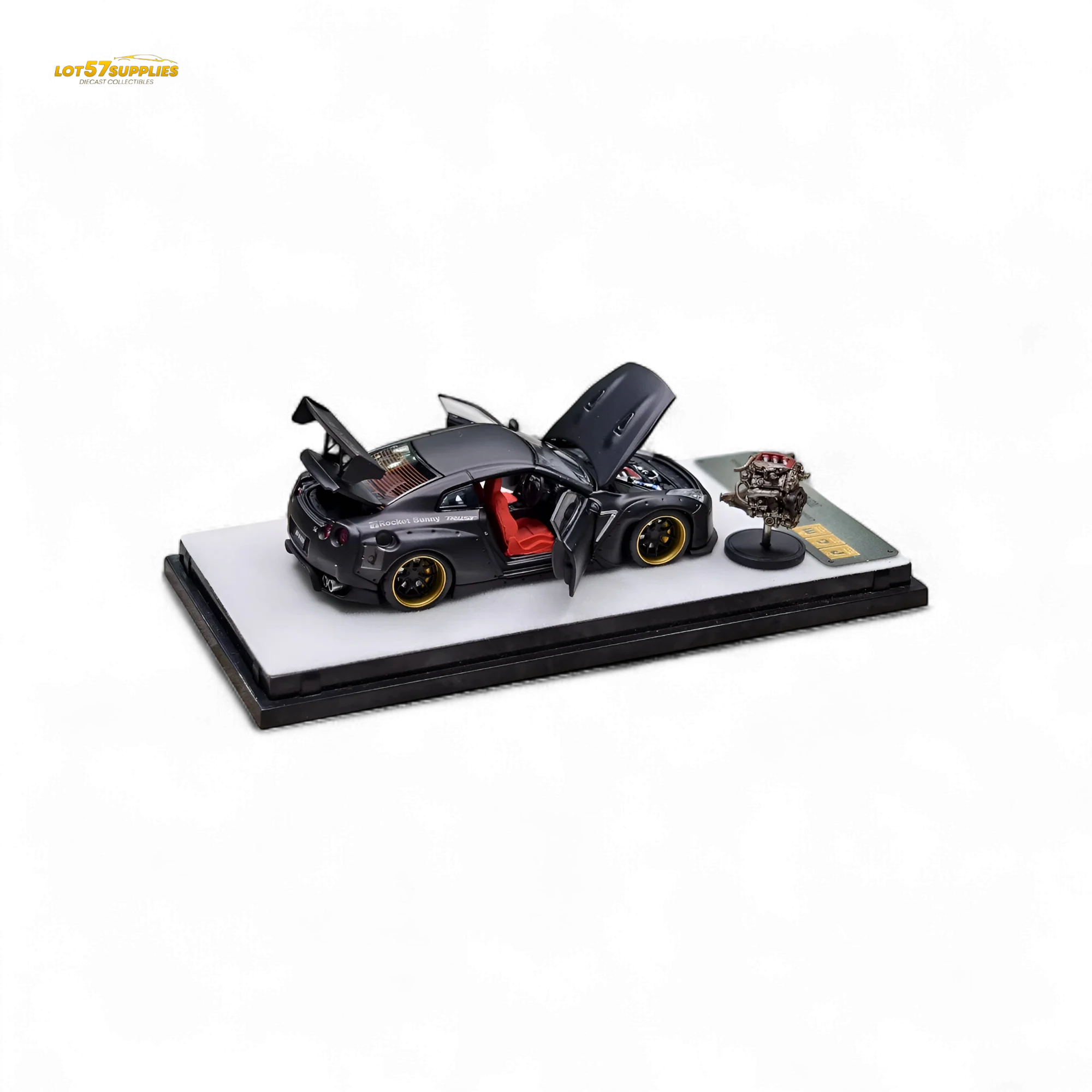 PGM Rocket Bunny R35 Matte Black 1:64 - Image 4