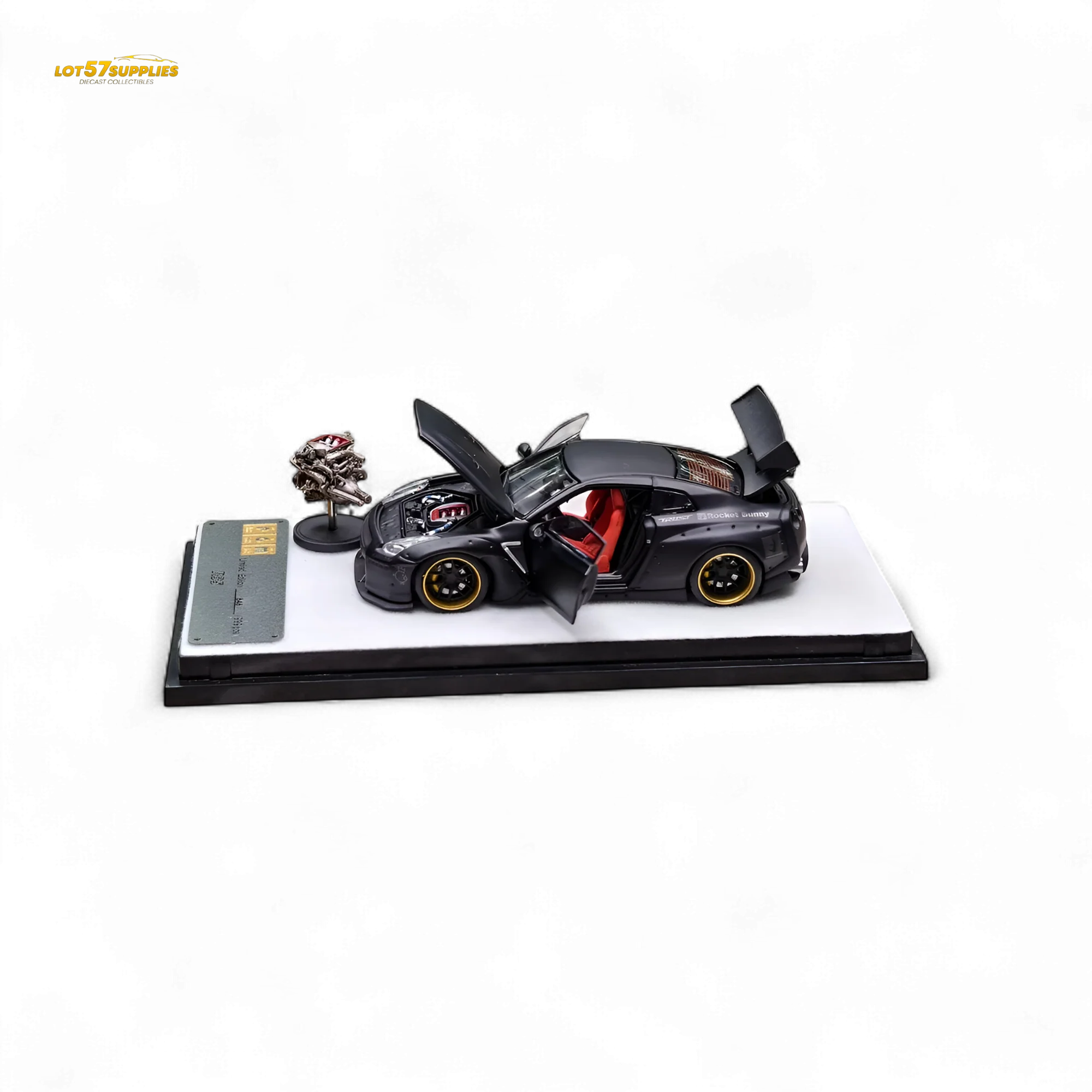 PGM Rocket Bunny R35 Matte Black 1:64 - Image 5