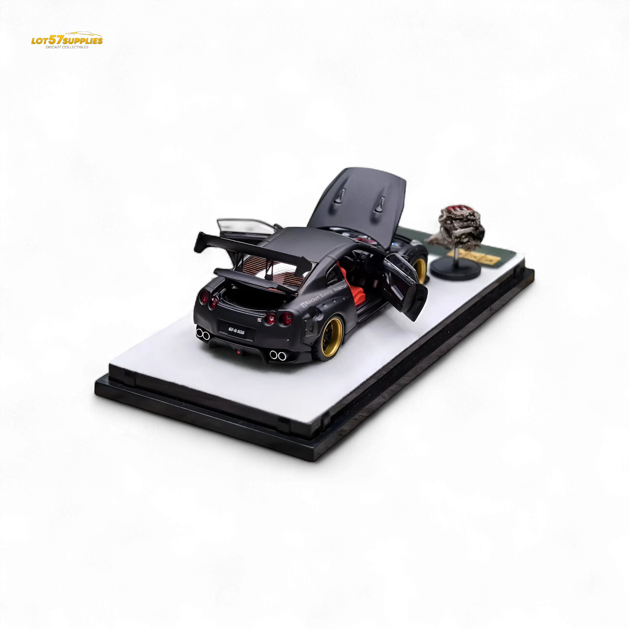 PGM Rocket Bunny R35 Matte Black 1:64 - Image 6
