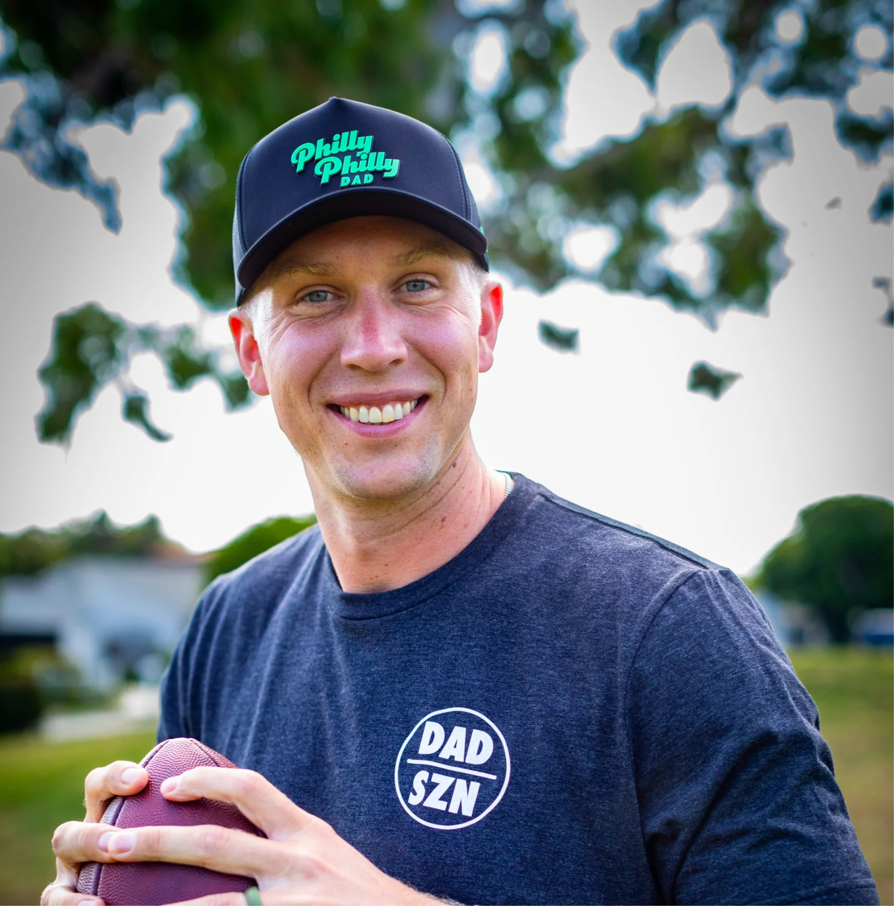Philly Philly Dad Performance Hat - Black w/ Kelly Green Letters - Image 2