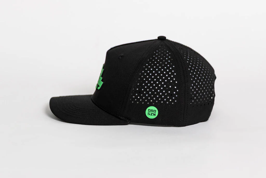 Philly Philly Dad Performance Hat - Black w/ Kelly Green Letters - Image 7