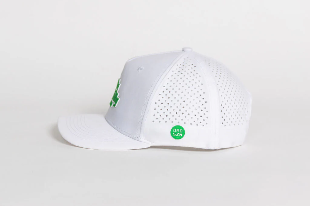 Philly Philly Dad Performance Hat - White w/ Kelly Green Letters - Image 4