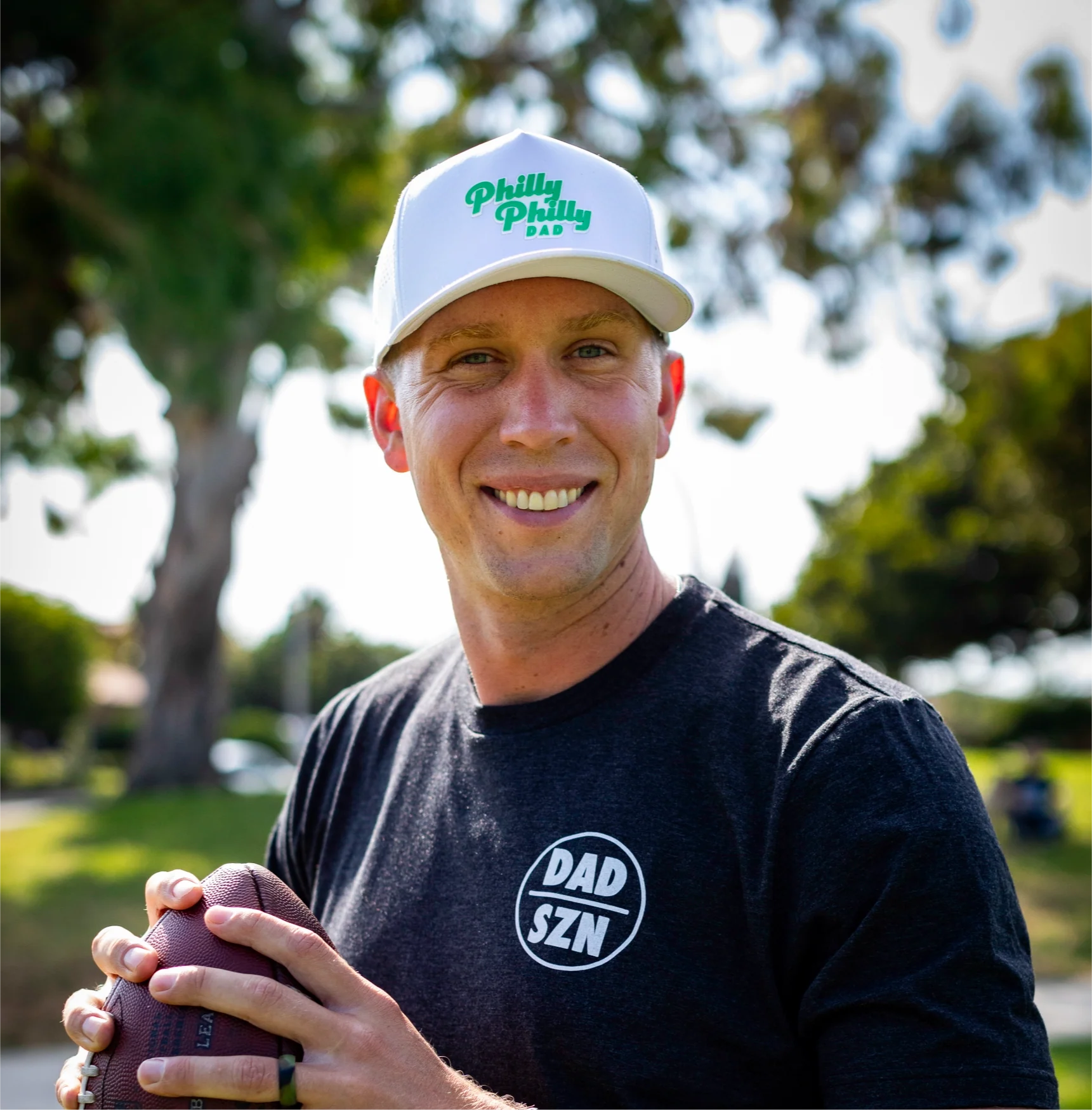 Philly Philly Dad Performance Hat - White w/ Kelly Green Letters - Image 6