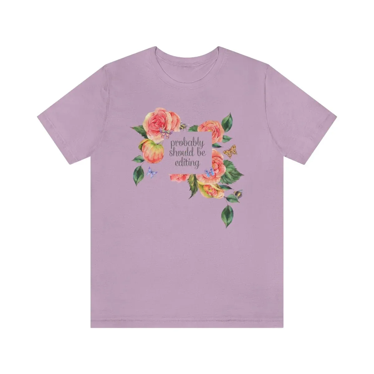 Photographer Tee with Flowers: Probably Should Be Editing - Image 5