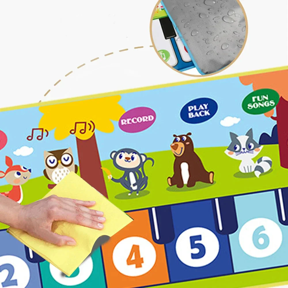 Piano Mat for Kids Kids Toddlers Floor Keyboard Dance Mat Baby Fitness Play Animal Music Blanket Instrument Toys Girl Boy Gift - Image 6