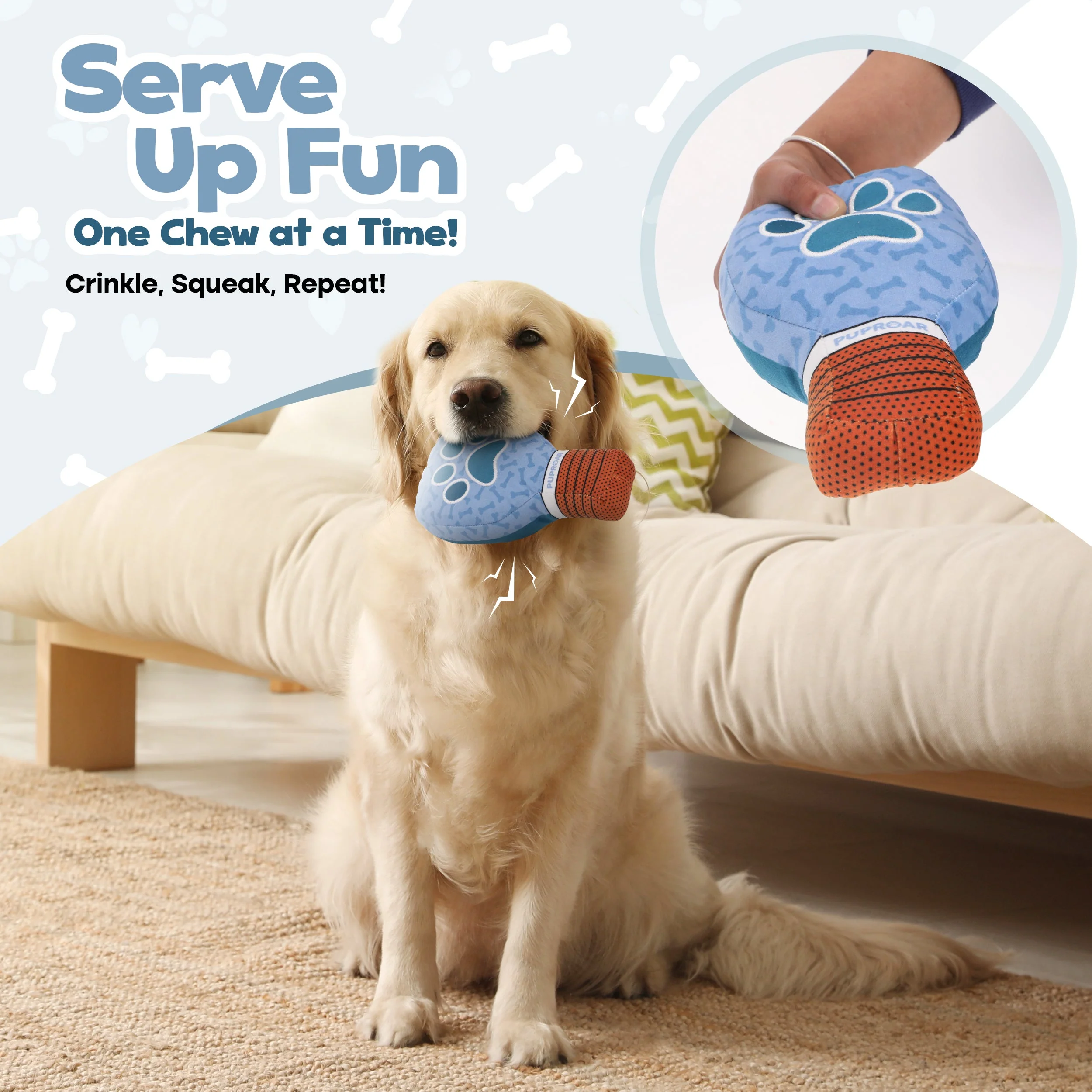 Pickleball Squeaky and Crinkle Paper Dog Toy -Funny Pickle Ball Puppy Gift - Image 5