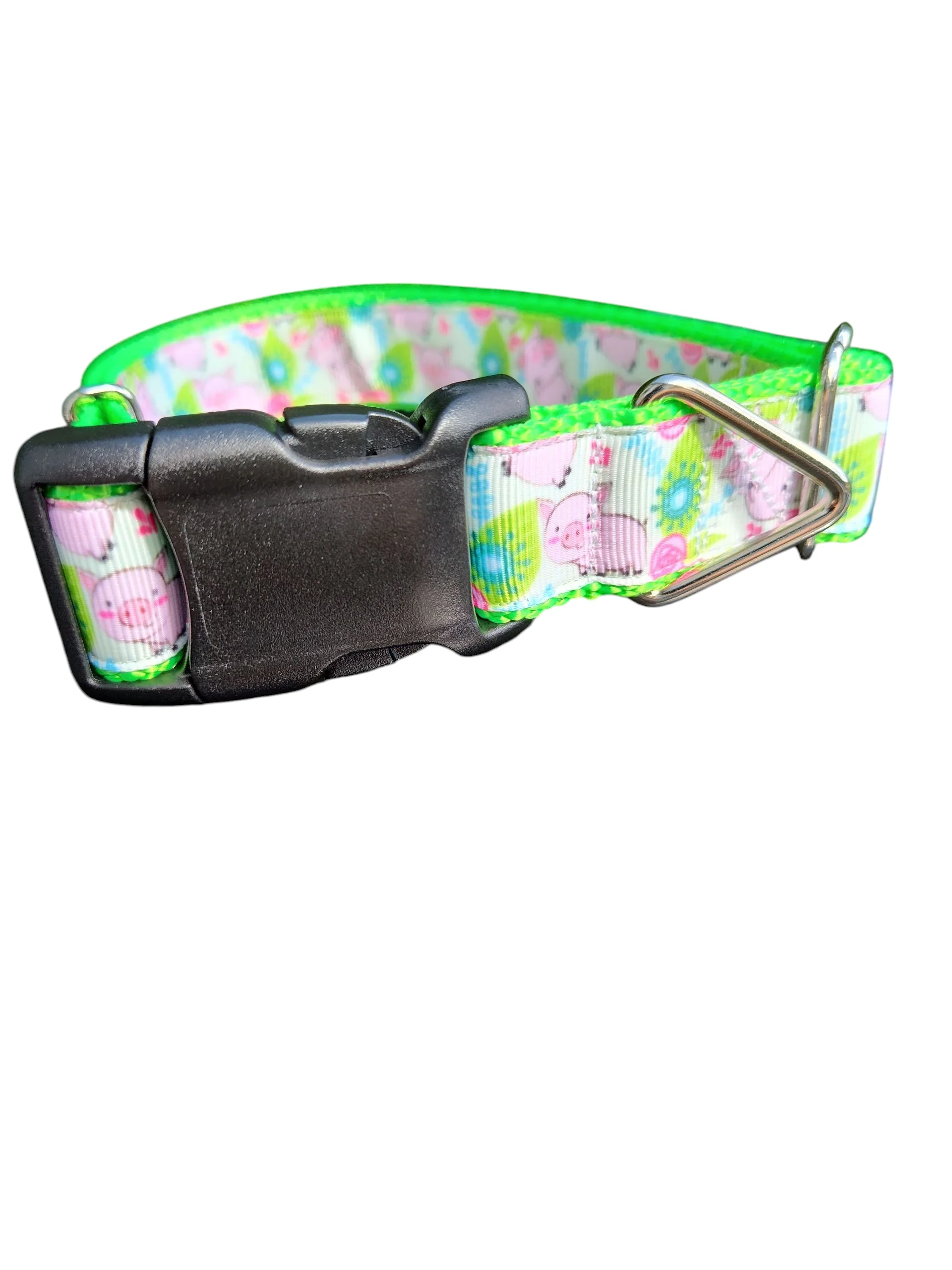 Pigs Playing Nylon Dog Collar - Image 2